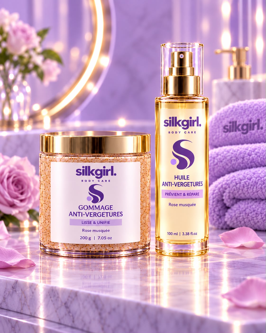 Pack Duo Silkgirl - Gommage anti Vergetures + Huile anti Vergetures