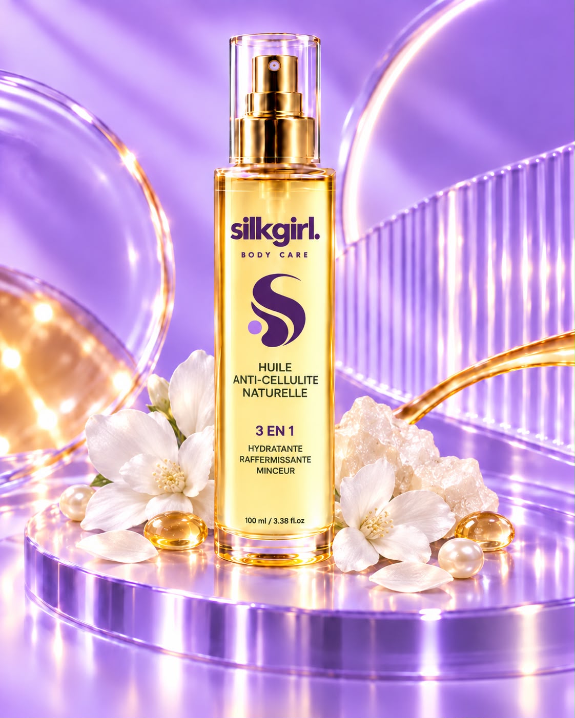 Huile Anti-Cellulite Naturelle - Musc Blanc | Hydratante & Raffermissante